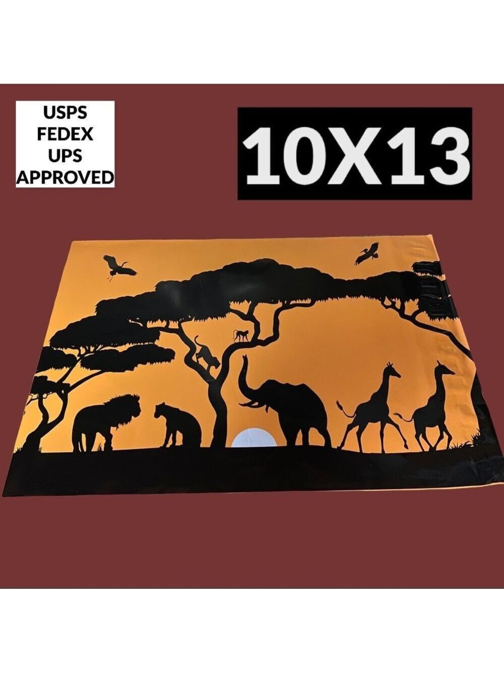 25 10X13 Poly Mailers Safari, Elephant, Giraffe PRICE IS FIRM Fall - Picture 11 of 12